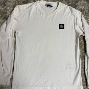 Stone Island Men’s Long Sleeve White T-Shirt Size Small
